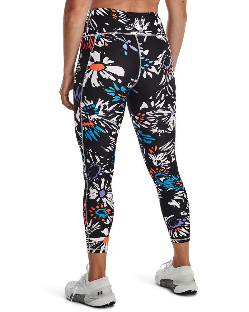 Under Armour Womens HeatGear No-Slip Waistband Printed Ankle Leggings